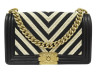  sac a main chanel boy medium cuir toile chevron