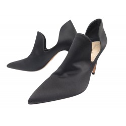 NEUF CHAUSSURES CHRISTIAN DIOR ESCARPINS 42 EN SATIN NOIR BLACK COURT SHOES 920€