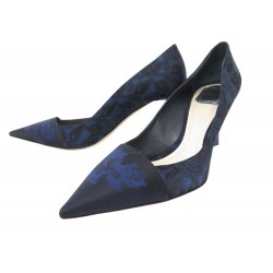 NEUF CHAUSSURES DIOR ESCARPINS FLEURS 42 EN TOILE BLEUE FLOWER CANVAS SHOES 920€