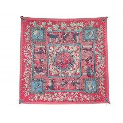 FOULARD HERMES MUSIQUE DES DIEUX CARRE 90 SOIE ROSE STUHLHOFER MAYR SCARF 530€
