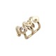 NEUF BOUCLES D'OREILLE CHANEL EAR CUFF LOGO CC PERLE STRASS EN METAL DORE 650€