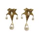 VINTAGE BOUCLES D'OREILLES CHRISTIAN DIOR PENDANTES FEUILLES & PERLES EARRINGS
