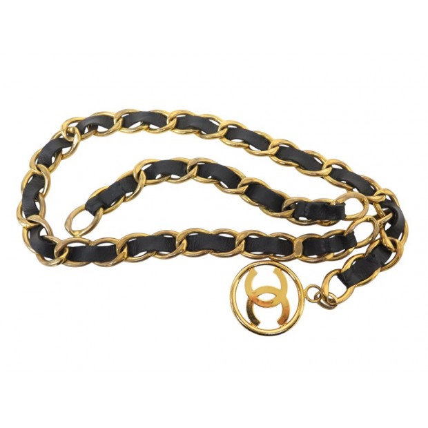 CEINTURE CHANEL COLLIER CHAINE ENTRELACEE LOGO CC T85 CASTELLANE 1990 BELT 1810€