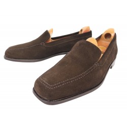 CHAUSSURES JOHN LOBB MOCASSINS ENGHIEN DAIM MARRON 8E 42 EMBAUCHOIRS SHOES 1870€