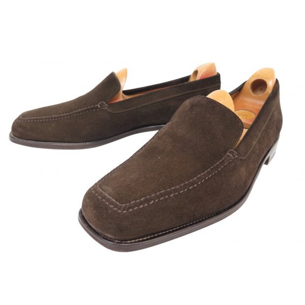 CHAUSSURES JOHN LOBB MOCASSINS ENGHIEN DAIM MARRON 8E 42 EMBAUCHOIRS SHOES 1870€