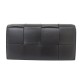 NEUF PORTEFEUILLE BOTTEGA VENETA ZIPPE INTRECCIO EN CUIR NOIR PORTE-CARTES 820€