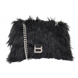 NEUF SAC A MAIN BALENCIAGA CRUSH 132110 EN FAUSSE FOURRURE BANDOULIERE BAG 2400€