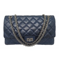 SAC A MAIN CHANEL GRAND 2.55 EN CUIR MATELASSE BLEU BANDOULIERE HAND BAG 11100€