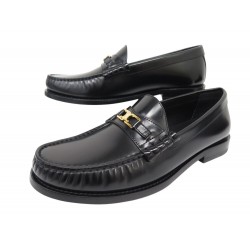 NEUF CHAUSSURES CELINE LUCO 335813 MOCASSINS CUIR TAUREAU NOIR 37 LOAFERS 850€
