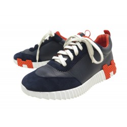 CHAUSSURES HERMES SNEAKERS BOUNCING BASKETS 39.5 40.5 EN CUIR & DAIM SHOES 720€