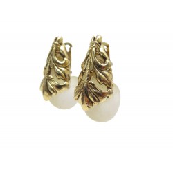VINTAGE BOUCLES D'OREILLES ISABEL CANOVAS A CLIPS FLORAL GOUTTE OPAQUE EARRINGS