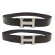 CEINTURE HERMES BOUCLE H EN CUIR REVERSIBLE TOGO MARRON & BOX NOIR T80 BELT 770€