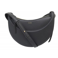 NEUF SAC A MAIN POLENE NUMERO DIX EN CUIR GRAINE NOIR BANDOULIERE PURSE 450€