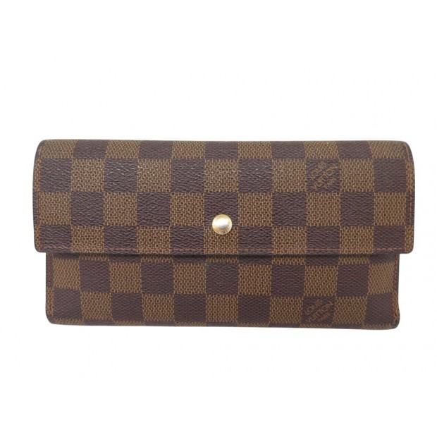 PORTEFEUILLE LOUIS VUITTON SARAH TOILE DAMIER EBENE PORTE MONNAIE WALLET 560€