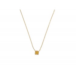 NEUF COLLIER DINH VAN 608113 LE CUBE OR JAUNE 18K & SAPHIR JAUNE NECKLACE 1050€