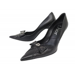 VINTAGE CHAUSSURES CHRISTIAN DIOR NOEUD LOGO D CUIR 36.5 ESCARPINS A TALONS 950€