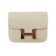NEUF PORTEFEUILLE HERMES SLIM CONSTANCE H082060 CUIR EPSOM CRAIE WALLET 2650€