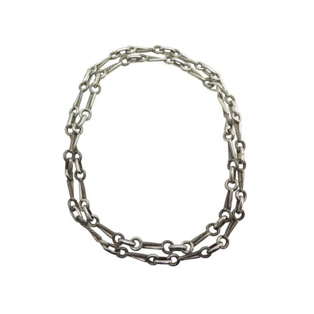COLLIER SAUTOIR HERMES DE PERCIN CHAINE CORDAGE MARIN EN ARGENT SILVER NECKLACE