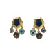 VINTAGE BOUCLES D'OREILLES CHRISTIAN LACROIX HEXAGONE PIERRES PAMPILLES EARRINGS