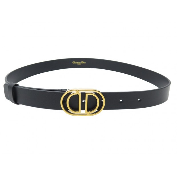 NEUF CEINTURE CHRISTIAN DIOR BOUCLE LOGO CD TAILLE 80 CUIR LEATHER NEW BELT 490€