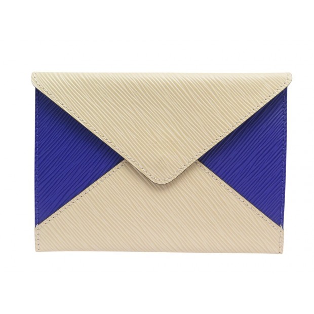 NEUF POCHETTE LOUIS VUITTON ENVELOPPE INVITATION DEFILE PM CUIR EPI BICOLORE BAG