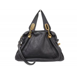 SAC A MAIN CHLOE PARATY MEDIUM 8HS891 EN CUIR GRAINE NOIR BANDOULIERE BAG 1450€
