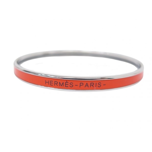 NEUF BRACELET HERMES EMAIL EXTRA FIN UNI ORANGE H240001FP8A62 18CM BANGLE 325€