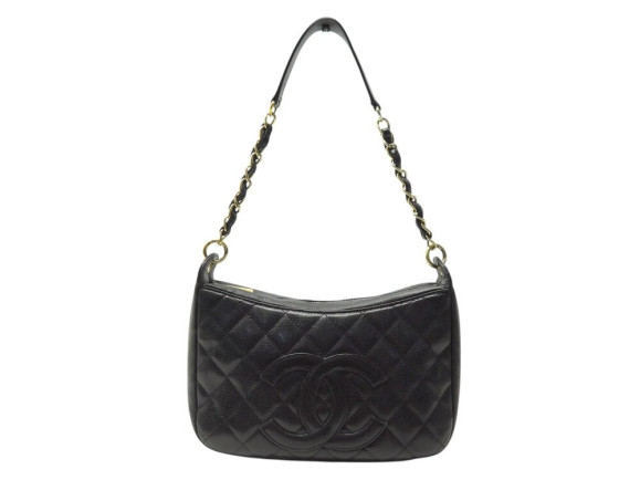 sac a main chanel logo cc cuir caviar porte epaule