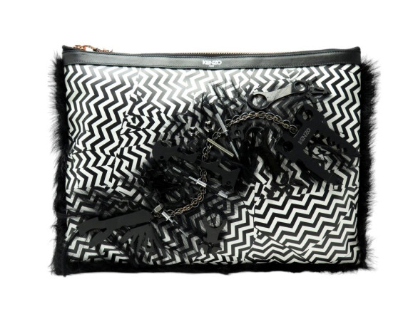 sac a main pochette kenzo a chevron zig zag en
