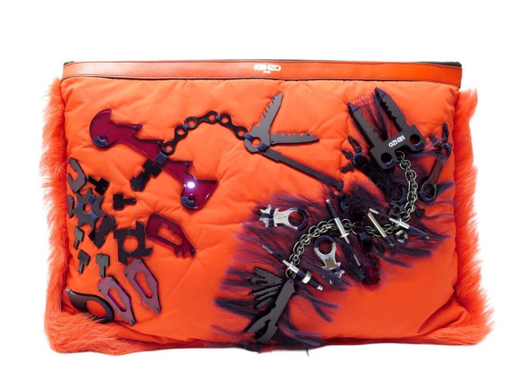 sac a main pochette kenzo poils outils en toile