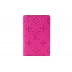 NEUF PORTE CARTES LOUIS VUITTON M82880 ORGANIZER DE POCHE TAIGARAMA FUCHSIA 20€