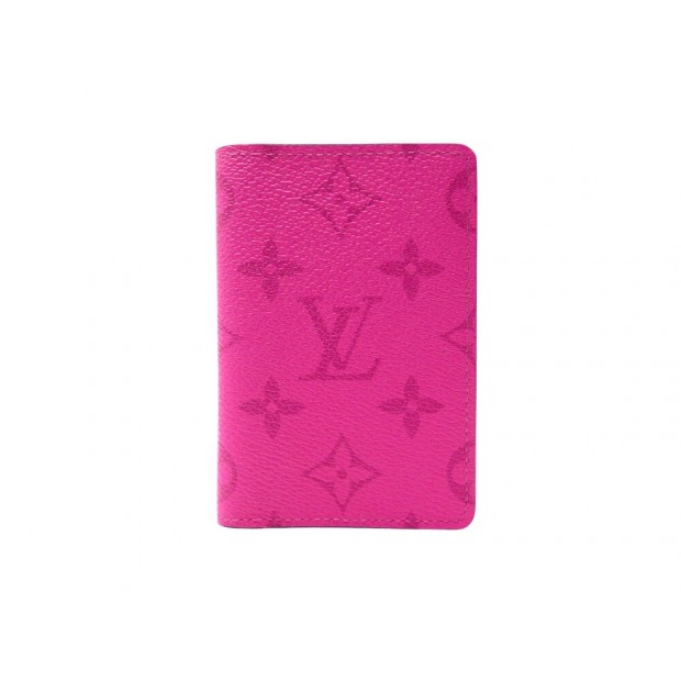 NEUF PORTE CARTES LOUIS VUITTON M82880 ORGANIZER DE POCHE TAIGARAMA FUCHSIA 20€