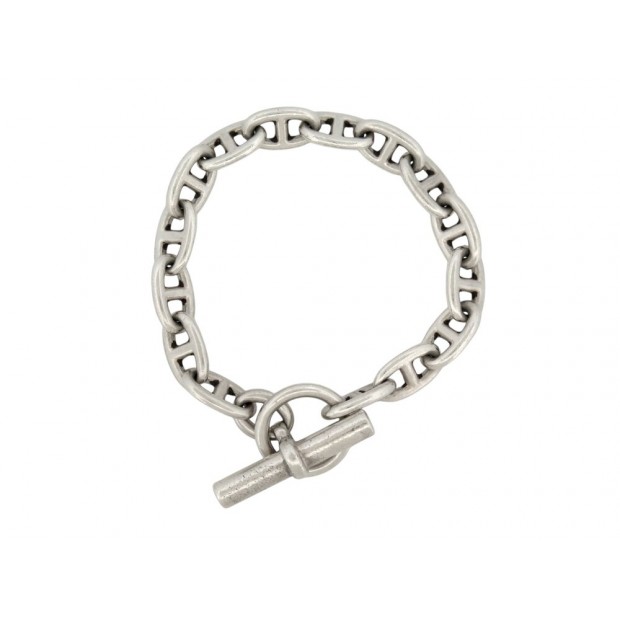 VINTAGE BRACELET HERMES CHAINE D'ANCRE PM EN ARGENT MASSIF 925 18CM SILVER STRAP