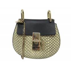 SAC A MAIN CHLOE DREW NANO CUIR NOIR & SERPENT BANDOULIERE PURSE HAND BAG 1150€