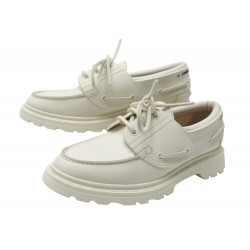 CHAUSSURES CHRISTIAN DIOR WALKER DECK BATEAUX 40 EN CUIR CREME IVOIRE SHOES 950€