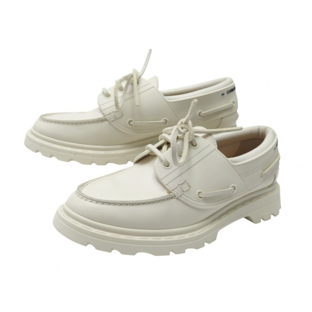 CHAUSSURES CHRISTIAN DIOR WALKER DECK BATEAUX 40 EN CUIR CREME IVOIRE SHOES 950€