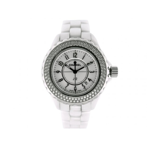 MONTRE CHANEL J12 34 MM H0967 112 DIAMANTS CERAMIQUE BLANCHE QUARTZ WATCH 14900€