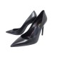 NEUF CHAUSSURES SAINT LAURENT ANJA 480095 ESCARPINS 39.5 EN CUIR NOIR SHOES 890€