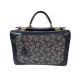 VINTAGE VANITY CELINE CUIR BOX BLEU MARINE ET TOILE MONOGRAMMEE POUCH CASE BAG