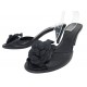 CHAUSSURES CHANEL SANDALES CAMELIA EN CUIR MATELASSE NOIR 40.5 BLACK SHOES 1400€
