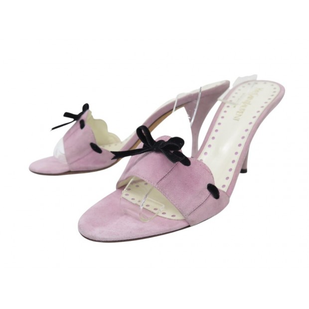 CHAUSSURES YVES SAINT LAURENT SANDALES RIVE GAUCHE 1698 DAIM ROSE 39 SHOES 900€
