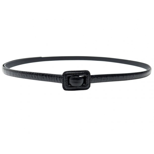 NEUF CEINTURE CHRISTIAN DIOR EN CUIR DE CROCODILE NOIRE T 42 LEATHER BELT 800€
