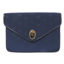 VINTAGE SAC A MAIN CHRISTIAN DIOR POCHETTE TOILE MONOGRAMME MARINE CLUTCH 940€