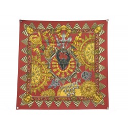 NEUF VINTAGE FOULARD HERMES L'OR DES CHEFS JOACHIM METZ CARRE 90 SOIE SCARF 530€