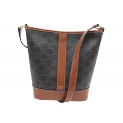 NEUF SAC A MAIN CELINE SEAU PM TOILE TRIOMPHE ET VEAU 191442 BANDOULIERE 1350€