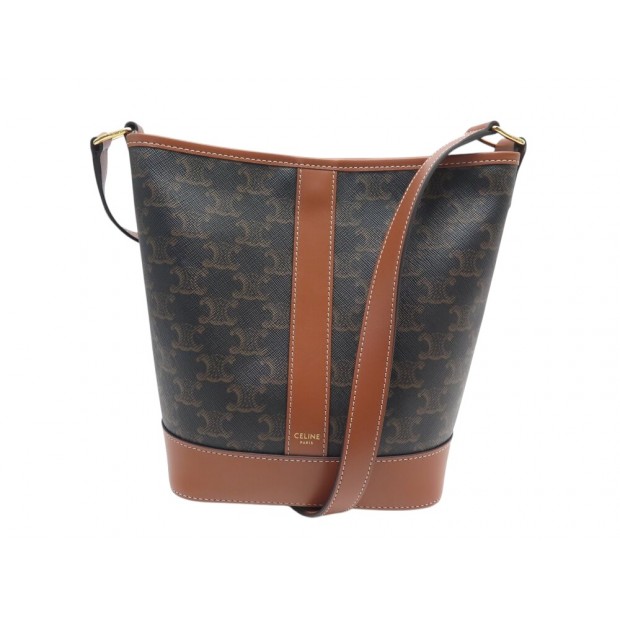 NEUF SAC A MAIN CELINE SEAU PM TOILE TRIOMPHE ET VEAU 191442 BANDOULIERE 1350€
