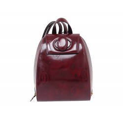 NEUF VINTAGE SAC A DOS CARTIER HAPPY BIRTHDAY EN CUIR VERNIS BACKPACK BAG 2240€