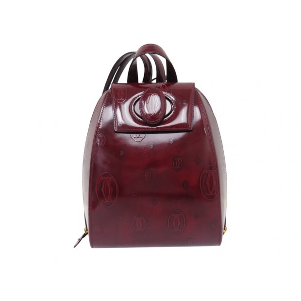 NEUF VINTAGE SAC A DOS CARTIER HAPPY BIRTHDAY EN CUIR VERNIS BACKPACK BAG 2240€