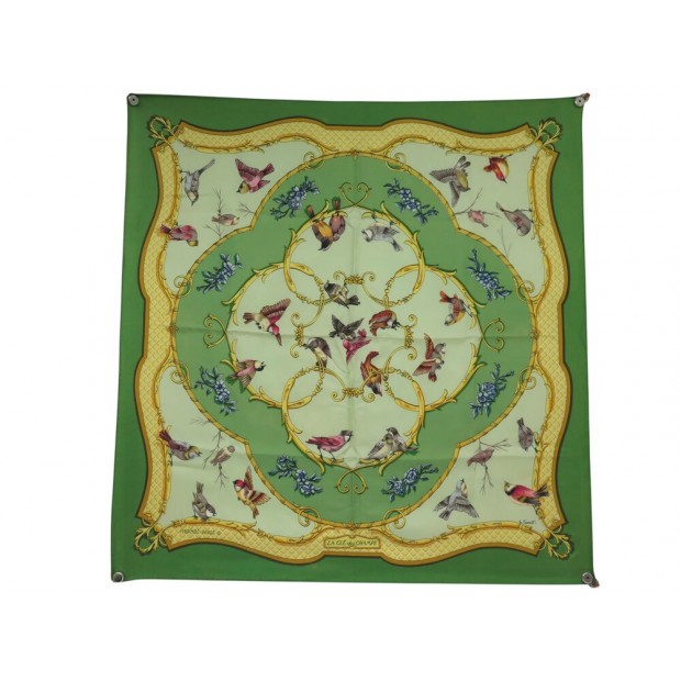 VINTAGE FOULARD HERMES LA CLE DE CHAMPS FACONNET 1965 CARRE 90 SOIE SCARF 530€