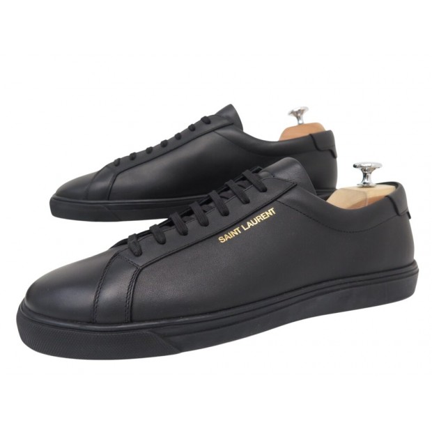 NEUF CHAUSSURES SAINT LAURENT ANDY BROOKLYN 596057 44 BASKETS CUIR SHOES 650€